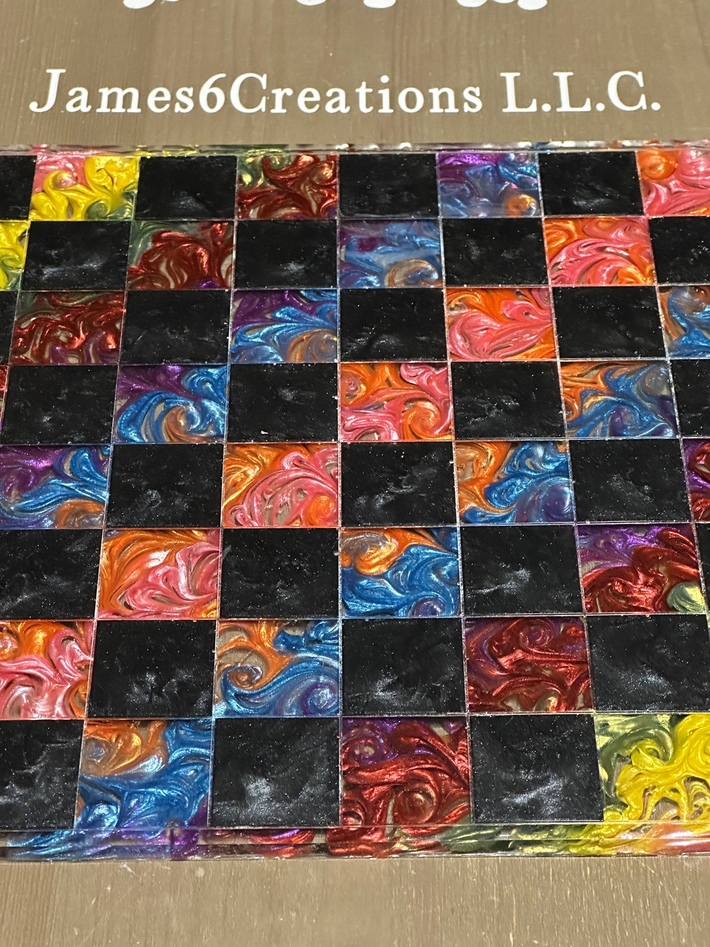 12 x 12 Custom Resin Chess Board Only