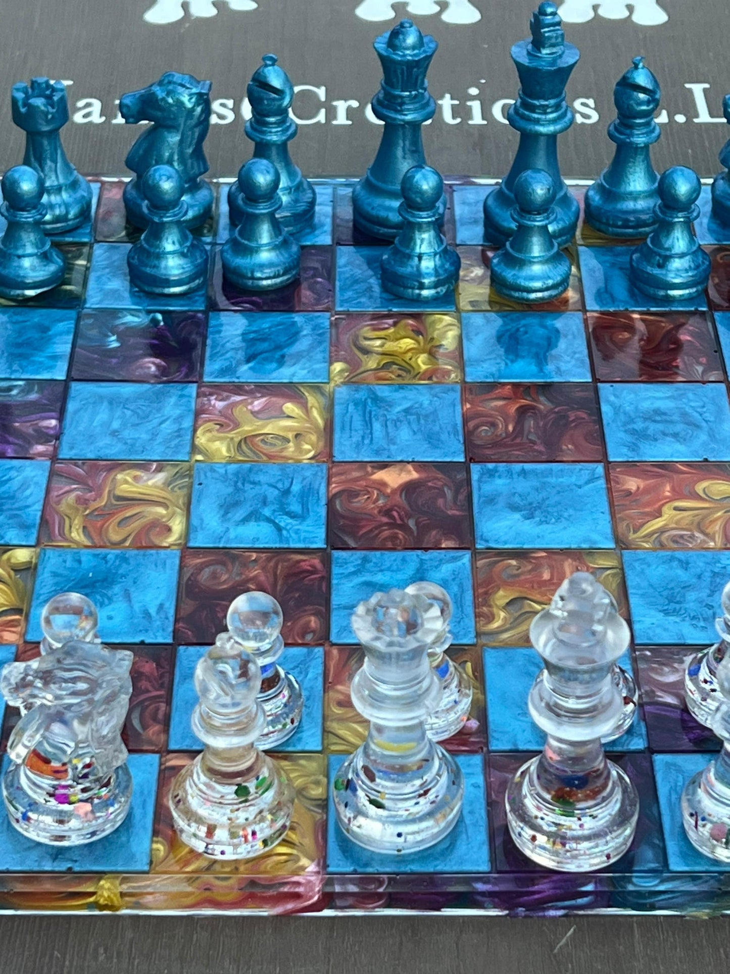 Custom Resin Rainbow Chess Set