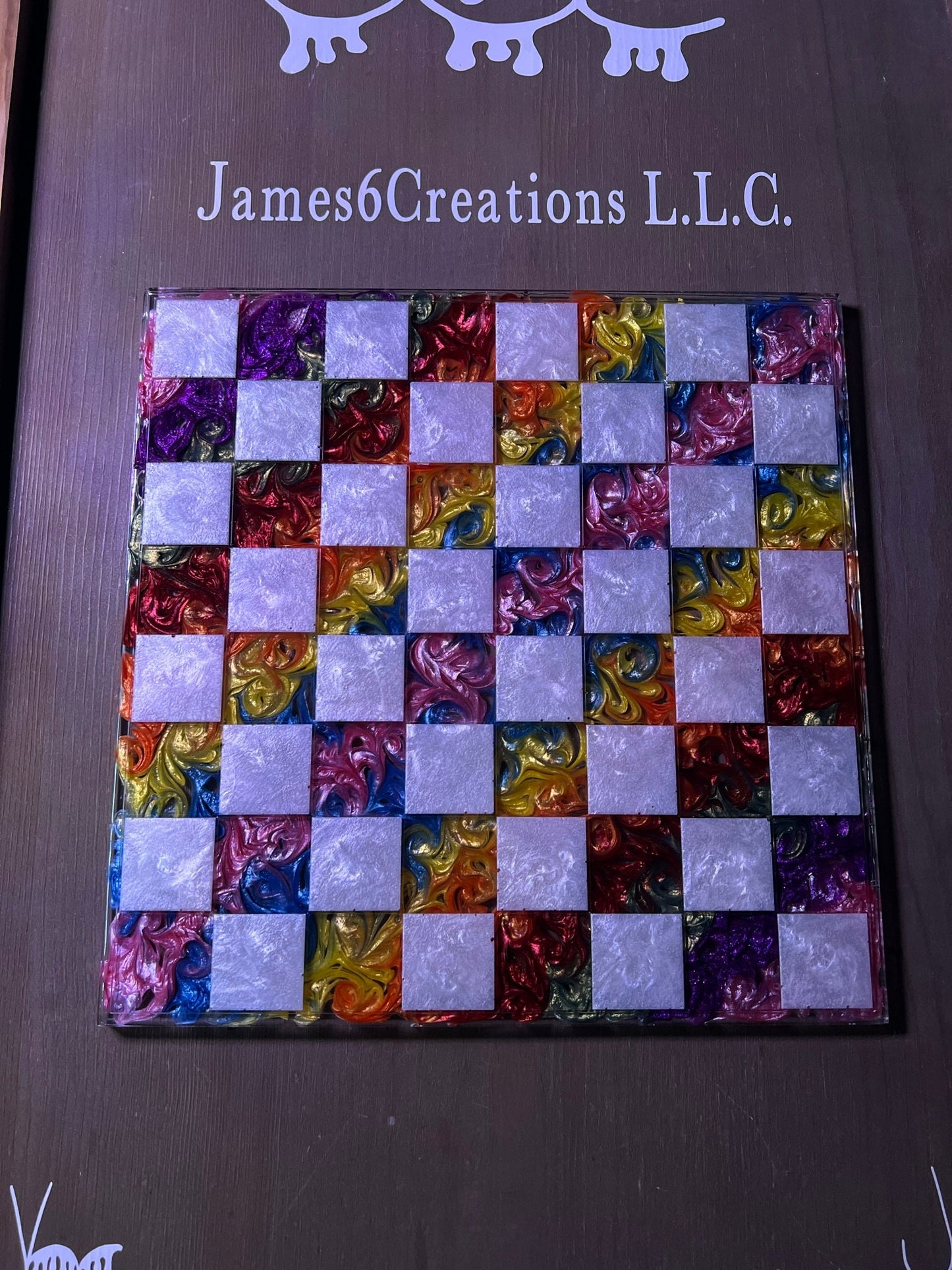 12 x 12 Custom Resin Chess Board Only