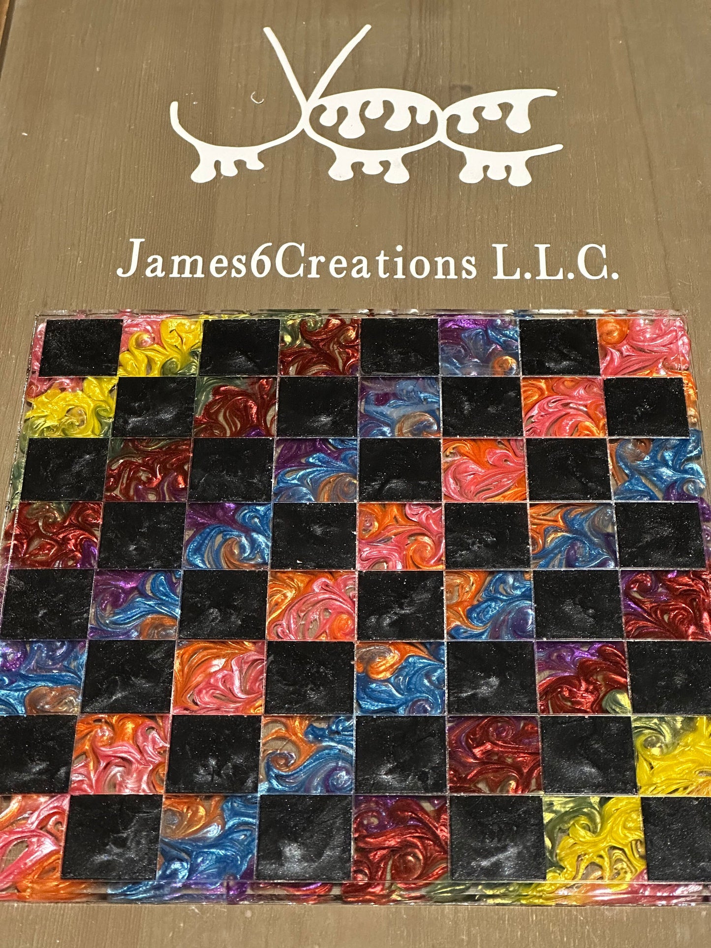 12 x 12 Custom Resin Chess Board Only